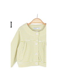 Resim Xo Kids Düğmeli Ksplsmslı Balon Kollu Büzgülü Kız Çocuk Gömlek 9ay-4 Yaş 36609 Ekru - Yeşil 