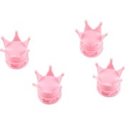 Resim Xiyu Shop 4 Adet Pembe Bir Stil Et Taç Şekli Araba Lastiği Hava Valfi Gövde Kapakları Oto Tekerlek Gövdesi Hava Valfi Toz Kapakları Oto Kamyon Motosiklet Bisiklet Toz Geçirmez Kapaklar (Yurt Dışından) 
