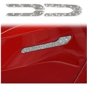 Resim Tesla Model 3 İçin 4 Adet Araba Dış Kolu Elmas Etiket, Sol Ve Sağ Sürücü Evrensel 