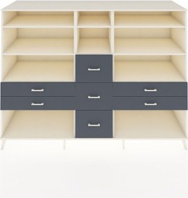 Resim Kronos Dolap 8 Raflı 7 Çekmeceli 220x59x163 Aytaşı-aytaşı/antras Aytaşı-aytaşı/antrasit 