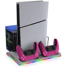 Resim Ps5 Slim Fanlı Rgb Stand Şarj Dock Playstation 5 Slim Tp5-3570 