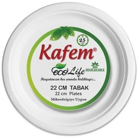 Resim Kafem Ekolojik Karton Tabak 22 CM 25 Adet 