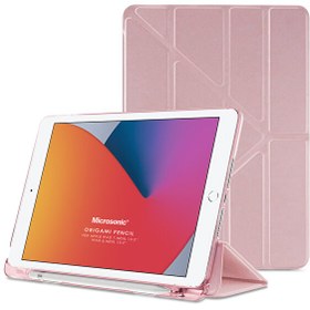 Resim Microsonic Apple Ipad 10.2'' 9. Nesil (a2602-a2604-a2603-a2605) Origami Pencil Rose Gold Microsonic