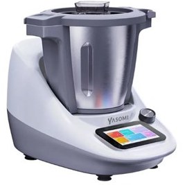 Resim Yasomi Y90 Pro Akıllı Ekranlı Multifonksiyonel Yemek Yapma Mutfak Robotu Açık Gri 