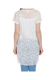 Resim Bulalgiy Kadın Krem Ipek Leopar Desenli Plaj Elbise - Bga649106 
