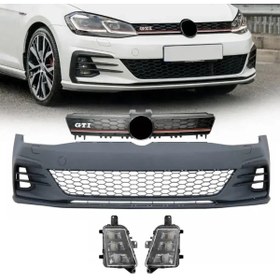 Resim X POWER TUNİNG Vw Golf 7.5 2017-2019 Uyumlu Plastik Boyasız Gti Ön Tampon 