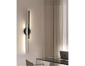 Resim Dilek Modern Tasarım Siyah Renk Gün Işığı Ledli Banyo - Mutfak - Salon Ledli Duvar 2 Li Aplik 