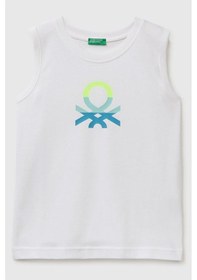 Resim United Colors Of Benetton Erkek Çocuk Logo Baskı Detaylı Yuvarlak Yaka T-shirt Beyaz-pembe 6-14 Yaş-2838 