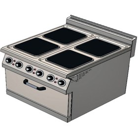 Resim CSA Karacasan 900 Seri Dolaplı 80 cm 4 Gözlü Elektrikli Ocaklı Kuzine(80x90x85Cm) 