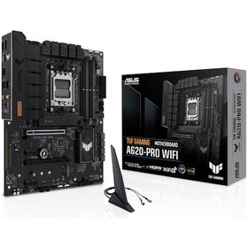 Resim Asus TUF Gaming A620-Pro Wifi 6400 MHz (OC) RGB M.2 WiFi AM5 ATX DDR5 Anakart 