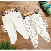 Resim Renkli Puset 2'li Penye Bebek Pijama Takım Dinazor 