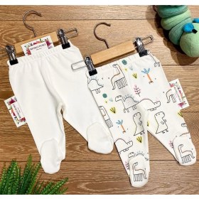 Resim Renkli Puset 2'li Penye Bebek Pijama Takım Dinazor 