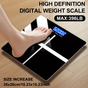 Resim Yüksek Çözünürlüklü Dijital Ağırlık Tartısı - Büyük LCD Ekran, Pil Gücüyle Çalışır, Maksimum 180kg/396.8lb, Doğru Vücut Ağırlığı Ölçümü İçin Ev Banyo Tartısı, Pil Dahil Değildir, 26x26cm/10.23x10.23inç, Banyo Tartısı|Modern Ağırlık Tartısı|Pil Gücüyle Çalışan Tartı 