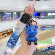 Resim Silver1 Zarif Anti-Kayıp Araba Anahtarlık Okul Çantası Çekicilik Bebek Yaratıcı Erkek ve Kadın Çift Yıldız Ayı Anahtarlık (Yurt Dışından) 