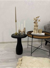 Resim Kimahome Vazo Mantar Sehpa Siyah 48 Cm 