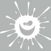 Resim Splash Gülen Surat Sticker Beyaz 15X15 cm 