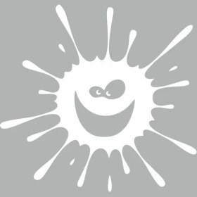 Resim Splash Gülen Surat Sticker Beyaz 15X15 cm 