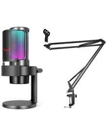 Resim Fifine Ampligame A8 USB Rgb Mikrofonu + Acro D1 Masa Tipi Mikrofon Stand Ayaklık Sehpası (50X50) 