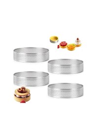 Resim Narkalıp Yuvarlak Delikli Tart Kalıbı 12cm 4 Lü 