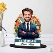 Resim Kişiye Özel Erkek Emlakçıya Hediye Karikatürlü Biblo 