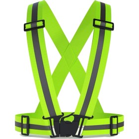 Resim Hunsafety Yüksek Görünürlüklü Reflektörlü Ayarlanabilir İkaz Yeleği Tüm Hava Koşullarında Kullanım İçin 