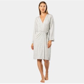 Resim Türen Kadın Düz Bantlı Sabahlık 3164/gri Çok Renkli 