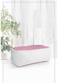 Resim Vedsey Tekli 50x25x20 Cm Pembe Çizgili Baskısız Hurç Pembe 