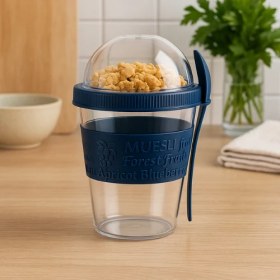 Resim Titiz Taken Go Kapaklı Kaşıklı Pratik Taşınabilir Meyveli Yoğurt Kabı 