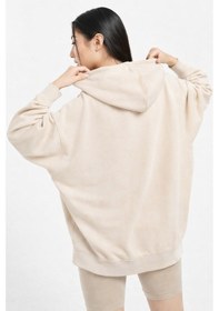 Resim Nike Sportswear Essentials Oversize Fleece Full Zip Hoodie Kadın Oversize Kapüşonlu Sweatshirt Krem Krem 