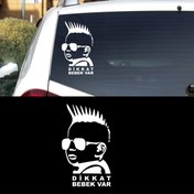 Resim Melek Pazarı 10 X 16 Cm Dikkat Arabada Bebek Var Sticker 