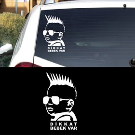 Resim Melek Pazarı 10 X 16 Cm Dikkat Arabada Bebek Var Sticker 