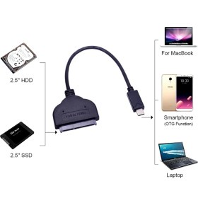 Resim Alfais 4394 Usbtype-C To 2.5" Sata SSD Hard Disk 3.1 Dönüştürücü Kablosu 