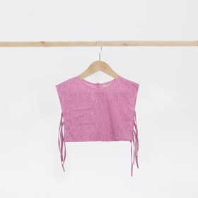 Resim Yandan Bağlama Detaylı Crop Beyaz - Yeşil 