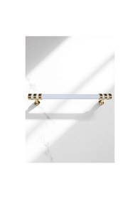 Resim Çizgili Nesli Alüminyum Metal Lüks Modern Mobilya Çekmece Mutfak Dolabı Kulpu Beyaz-altın 160mm Beyaz - Gold 