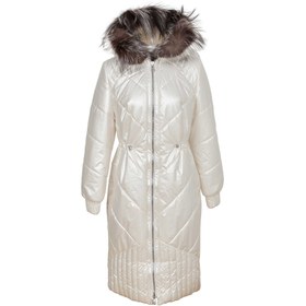 Resim Krem Tekstil - Kürk Kadın Kürk Kaban - K23IKM320366-H2W 