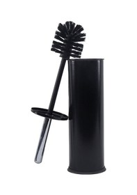 Resim Siyah Renkli Paslanmaz Pedallı 5 Lt Çöp Kovası - Klozet Fırçası 2'li Banyo Seti Siyah 