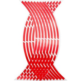 Resim Kırmızı Motosikletler İçin Çıkartmalar 17/18 İnç Lastik Jant Bant Aksesuarları İçin 16 Adet Yansıtıcı Şeritler 