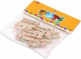 Resim Ahşap Büyük Mandal Natural 12 Li 8795 (2 Paket) 