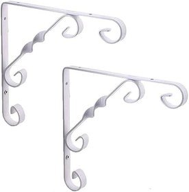 Resim EYM 2 Adet Burgulu 20 x 20 cm Dekoratif Raf Altı Ayağı Konsol Beyaz 