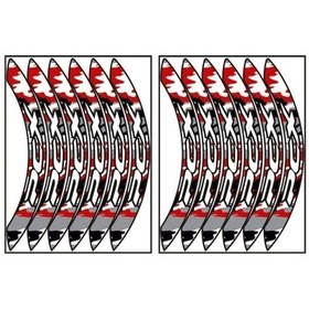 Resim Kamuflaj Kırmızı Büyük Honda Pcx Uyumlu 1 Set Jant Şeridi 