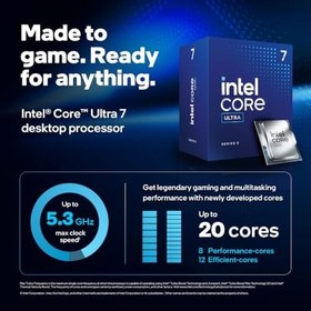 Resim Intel® 265 Masaüstü PC için Core™ Ultra 7 işlemci, 5.3 GHz'e kadar 20 Çekirdekli (8 P-Cores + 12 E-Core) 