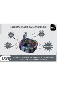 Resim Cosmostech Car T86M Araç Fm Transmitter 5.0 Bluetooth Araç Kiti Hızlı 20W Şarj Qc3.0 Çift USB Mp3 Sd Kart Çakmaklık Girişli Oto Müzik Çalar 