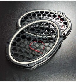 Resim BEYAZ Neon Işıklı 6x9 Oval Hoparlör ve Midrange Kapağı 1takım (2adet) 