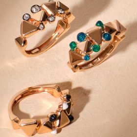 Resim Reverse Set Black & White Diamond Ring - Rose Gold / 58 