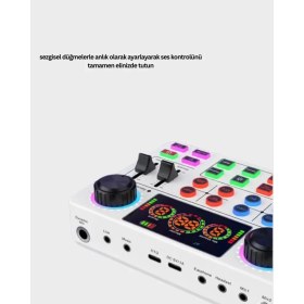 Resim Çok Efektli Canlı Yayın Ses Mikseri USB ve Kablosuz Uyumlu Midastech 