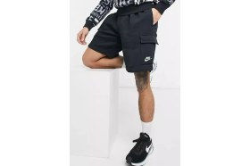 Resim Nike Sportswear Clup Fleece Erkek Siyah Kargo Cepli Şort 
