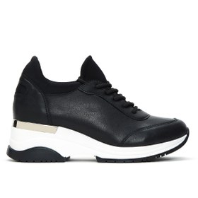 Resim Derimod Kadın Siyah Bağcıklı Dolgu Topuklu Sneaker 24WFE220114 