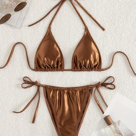 Resim Müzik Festivali Seksi Bikini Mayo Parlayan Göz Alıcı Yüzme Kıyafeti 