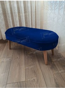 Resim Ultra Lüks Oval Parrot Puf Ahşap Ayak Laci 