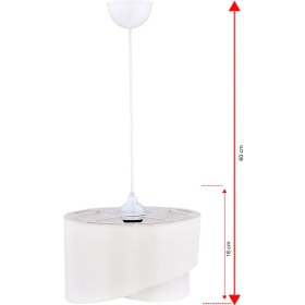 Resim Elips 2 Katlı Kumaş Pasta Avize Çocuk Odası Yatak Odası Salon Mutfak Hol 